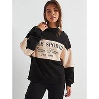 V By Very Club Sportif Colourblock Sweatshirt - Black