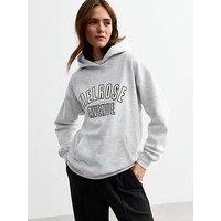 New Look Relaxed Melrose Hoodie - Grey Marl