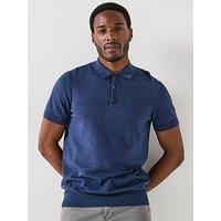 Barbour Buston Short Sleeve Knit Polo Shirt - Navy