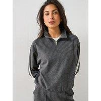 V By Very 1/4 Zip Smart Sweatshirt - Stripe - Multi