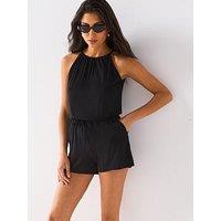 Everyday High Neck Playsuit - Black