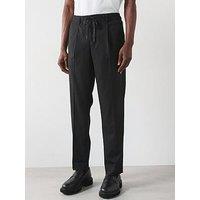 Selected Homme Leroy Tapered Fit Pleated Trousers - Black