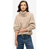 Superdry Brushed Rib Slouch Jumper - Beige