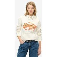 Superdry Embroidered Graphic Hoodie - White