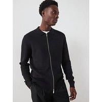 Selected Homme Dane Long Sleeve Zipped Knitted Cardigan - Black
