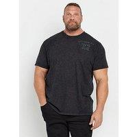 Badrhino Big & Tall Acid Wash Print T-Shirt - Black