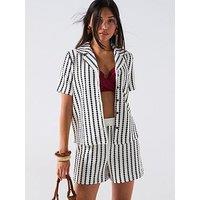 V By Very Stripe Snit Shirt - Multi