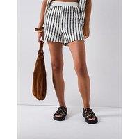V By Very Stripe Crochet Short Co-Ord - Multi