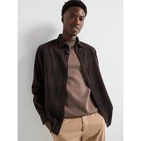 Selected Homme Owen Flannel Mix Long Sleeve Shirt - Dark Brown