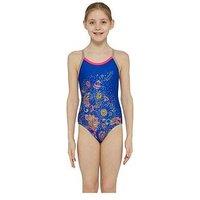 Zoggs Junior Girls Casablanca Strikeback Swimsuit - Blue