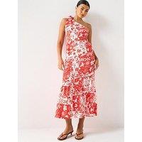 V By Very One Shoulder Dress - Red