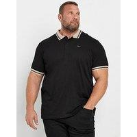 Badrhino Big & Tall Cut & Sew Polo Shirt - Black