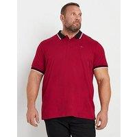 Badrhino Big & Tall Cut & Sew Polo Shirt - Red