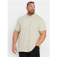 Badrhino Big & Tall Fabric Interest Polo Shirt - Natural