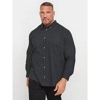 Badrhino Big & Tall Geometric Party Shirt - Black