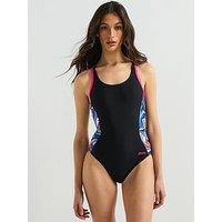 Zoggs Women'S Training Crazy Wash Atomback Swimsuit - Navy