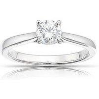 Ernest Jones Diamond Engagement Ring.18Ct White Gold 0.50Ct Diamond Round Cut Four Claw Solitaire Ring