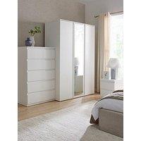 Very Home Lisson 3 Piece Package - 3 Door Wardrobe, 5 Drawer Chest And 2 Drawer Bedside Chest - Fsc Certified