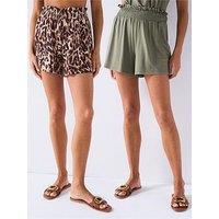 Everyday 2 Pack Shorts - Animal / Khaki