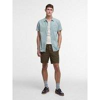 Barbour Washed Oxford Relaxed Shorts - Dark Green