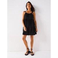 Everyday Tiered Mini Dress - Black