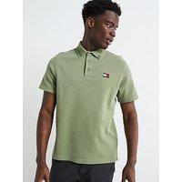 Tommy Jeans Regular Fit Logo Collar Polo Shirt - Green