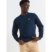 Tommy Jeans Regular Fit Left Chest Badge Crew Neck Sweatshirt - Navy