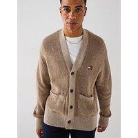 Tommy Jeans Relaxed Badge Knitted Cardigan - Light Brown