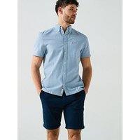Tommy Jeans Regular Stripe Seersucker Short Sleeve Shirt - Light Blue