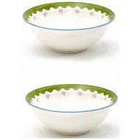 Eleanor Bowmer Electric Coast Pink Star Cereal Bowl Set Of 2