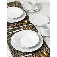 Waterside White Rimmed 20 Piece Dinner Set