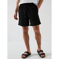 Calvin Klein Jeans Linen Blend Shorts - Black