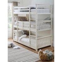 Very Home Novara White Triple Bunk Bed With Mattress Options (Buy & Save!) - White - Fsc Certified - Bed Frame With Premium Mattress