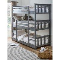 Very Home Novara White Triple Bunk Bed With Mattress Options (Buy & Save!) - Grey - Fsc Certified - Bed Frame With Standard Mattress