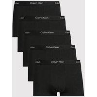 Calvin Klein 5 Pack Of Icon Cotton Stretch Low Rise Trunks - Black