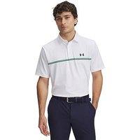 Under Armour Mens Golf Playoff 30 Stripe Polo - White