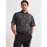 Under Armour Mens Golf Matchplay Printed Polo Top - Black