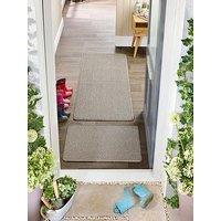 Very Home Twist Stripe, Stain Resistant, Anti Slip Doormat - Beige