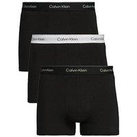 Calvin Klein Icon Cotton Stretch 3 Pack Contour Trunks - Black