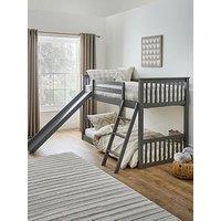 Very Home Novara Bunk Bed With Slide With Mattress Options (Buy & Save!) - Grey - Fsc Certified - Bed Frame With Premium Mattress