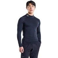 Under Armour Mens Training Heatgear Comp Mock Long Sleeve Top - Black