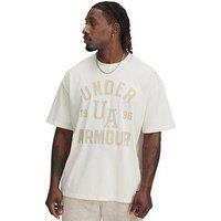 Under Armour Mens Training Heavyweight Varsity Oversized T-Shirt - Beige
