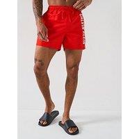 Calvin Klein Side Logo Swim Shorts - Red