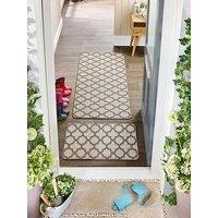Very Home Moroccan Tile, Stain Resistant, Anti Slip Doormat - Brown