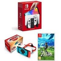 Nintendo Switch Oled Switch Oled White With Zelda Breath Of The Wild & Vr Switch Headset V2