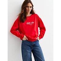 New Look Red Fifth Avenue Relaxed Crew Sweatshirt