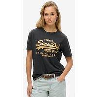 Superdry Vl Metallic Relaxed T-Shirt - Black