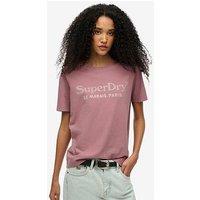 Superdry Venue Metallic Graphic T-Shirt - Purple