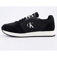 Calvin Klein Runner Sock Lace Up Logo Trainers - Black/White