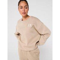 Under Armour Womens Training Icon Fleece Oversized Crew Sweatshirt - Green